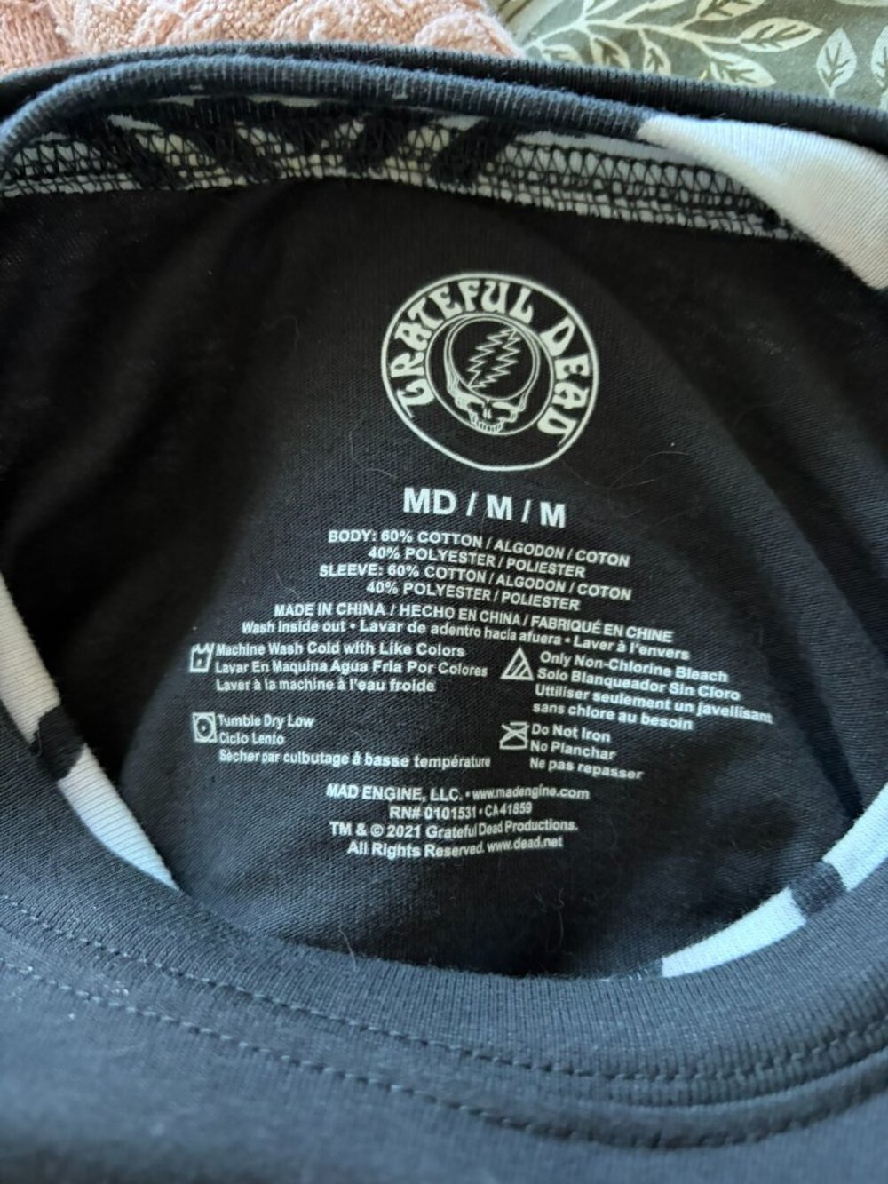 Grateful Dead Layered Tie-Dye Long Sleeve Tee – Size Medium - Picture 2 of 2